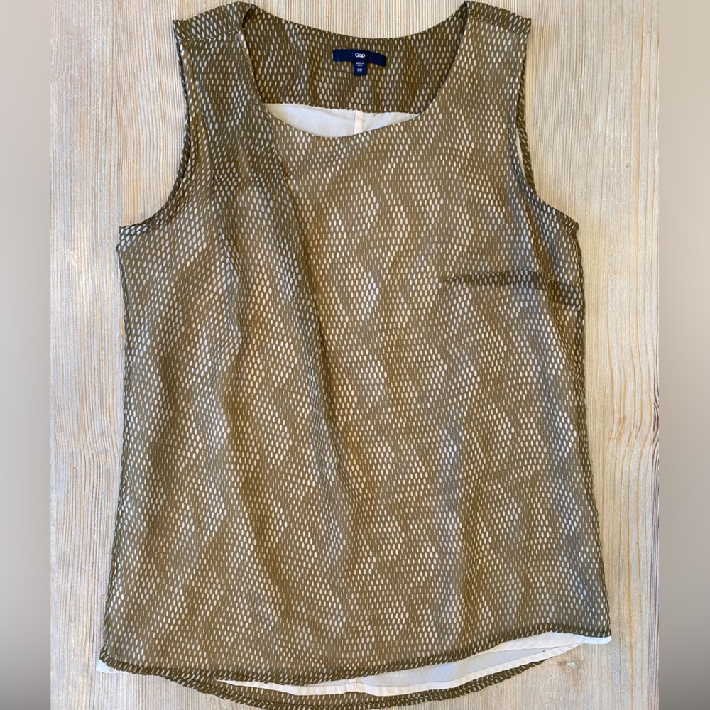 Gap Sleeveless Top - Green & Cream